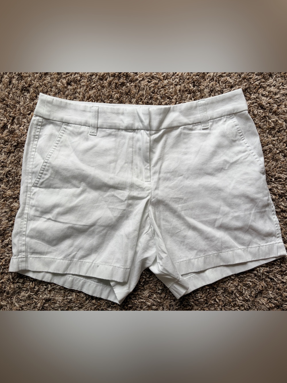 J. Crew Men's White Flat-Front Canvas Shorts